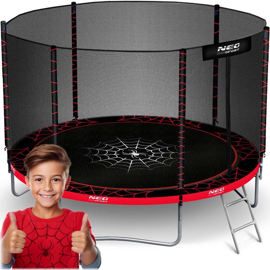 B2X  Gartentrampolin 10ft/312cm mit Outdoor-Netz und Leiter Neo-Sport 