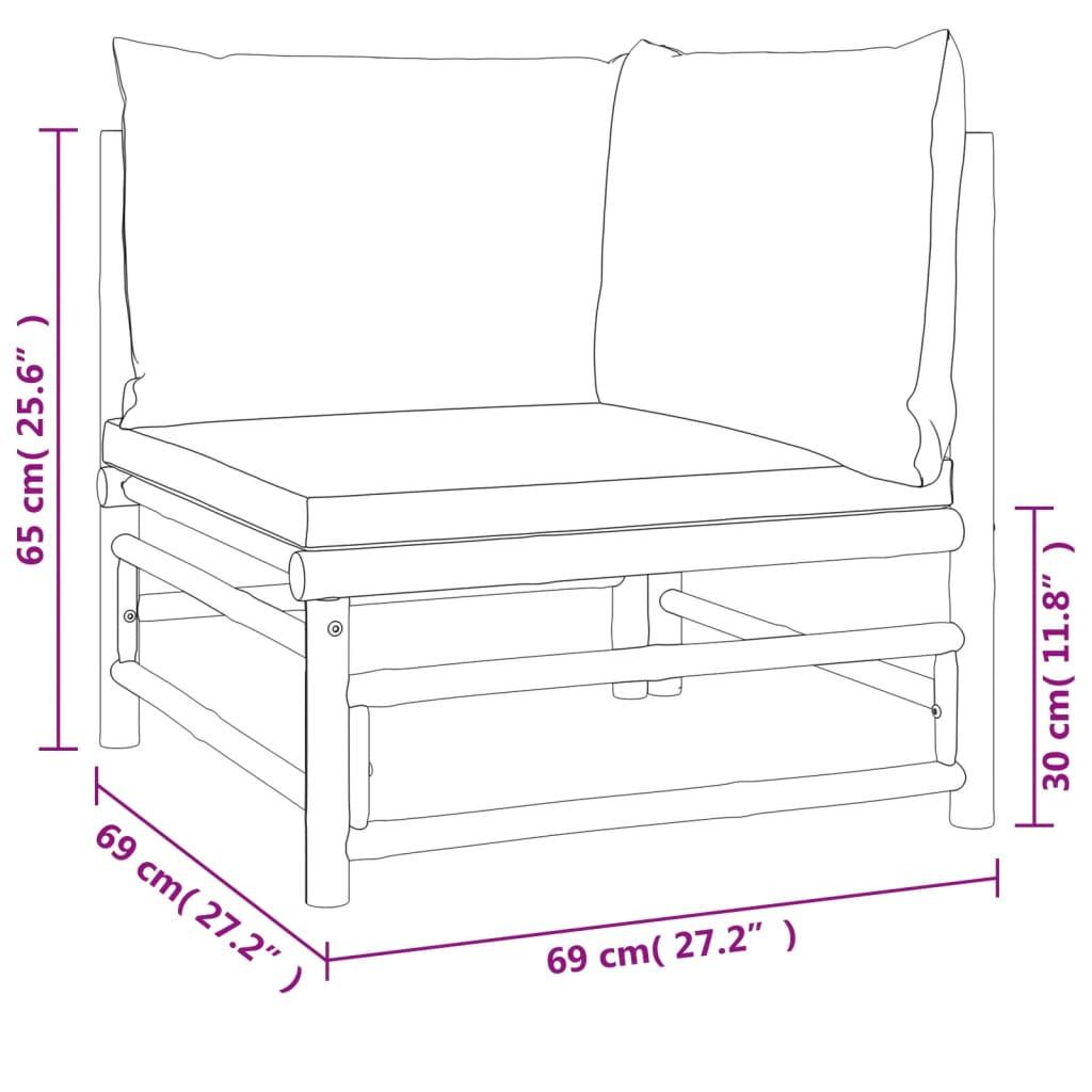 VidaXL Canapé d'angle de jardin bambou  