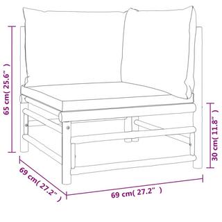 VidaXL Canapé d'angle de jardin bambou  