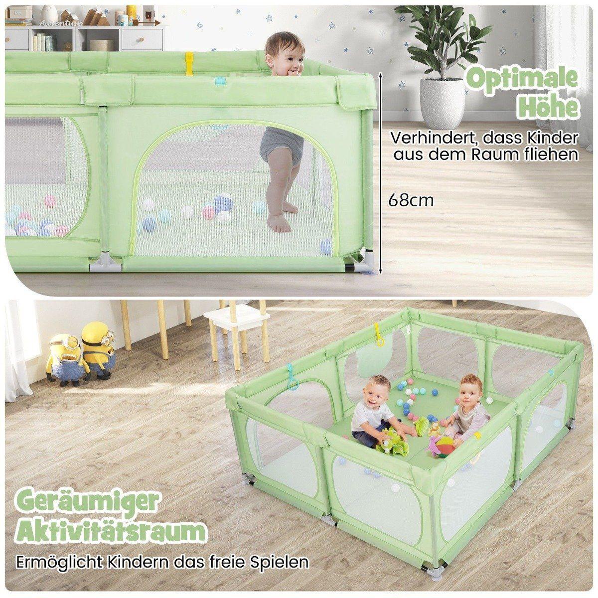 B2X  Box per bambini con 4 anelli da tirare e 50 palline oceaniche, rete traspirante e borsa per il trasporto Verde 