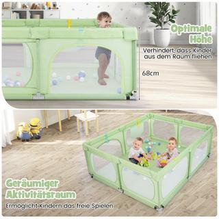 B2X  Box per bambini con 4 anelli da tirare e 50 palline oceaniche, rete traspirante e borsa per il trasporto Verde 