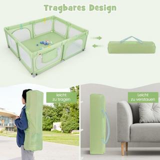 B2X  Box per bambini con 4 anelli da tirare e 50 palline oceaniche, rete traspirante e borsa per il trasporto Verde 