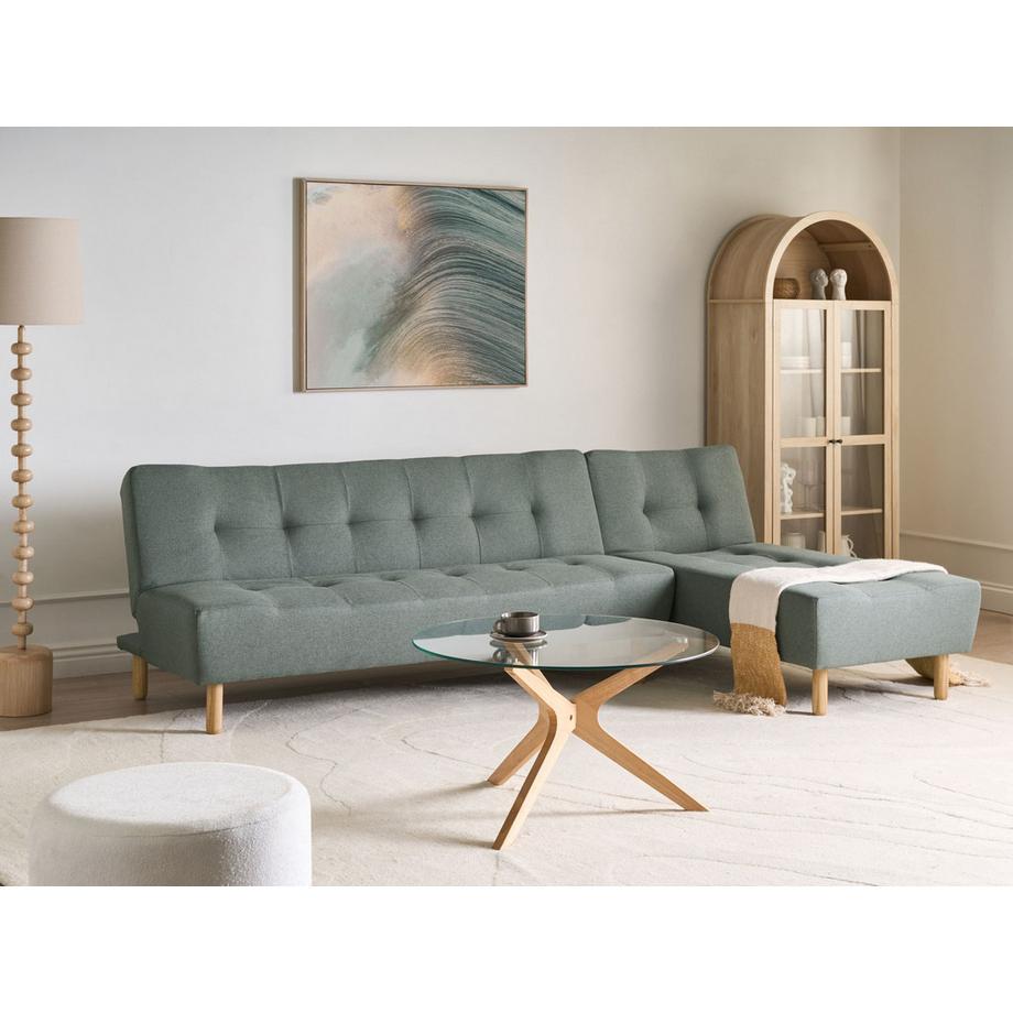 Beliani Linksseitiges Ecksofa aus Stoff Rustikal ALSTEN  