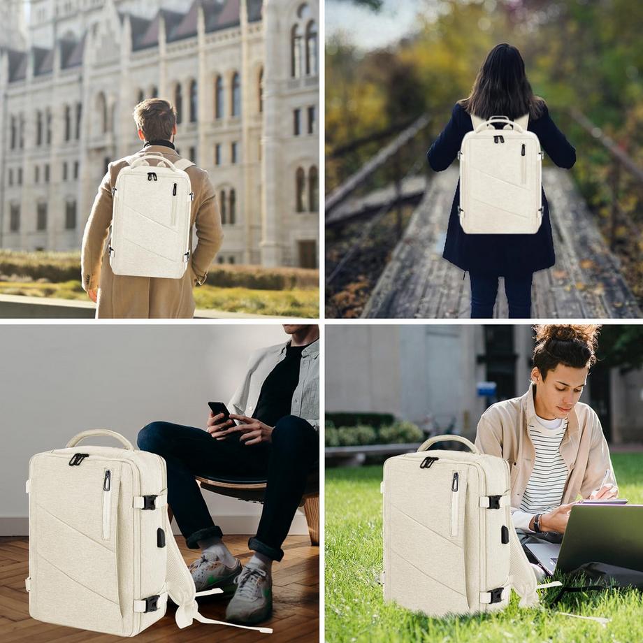 Only-bags.store Handgepäck Rucksack Laptop wasserdicht, Reise-Rucksack Handgepäck Flugzeug groß, mit USB-Anschluss  