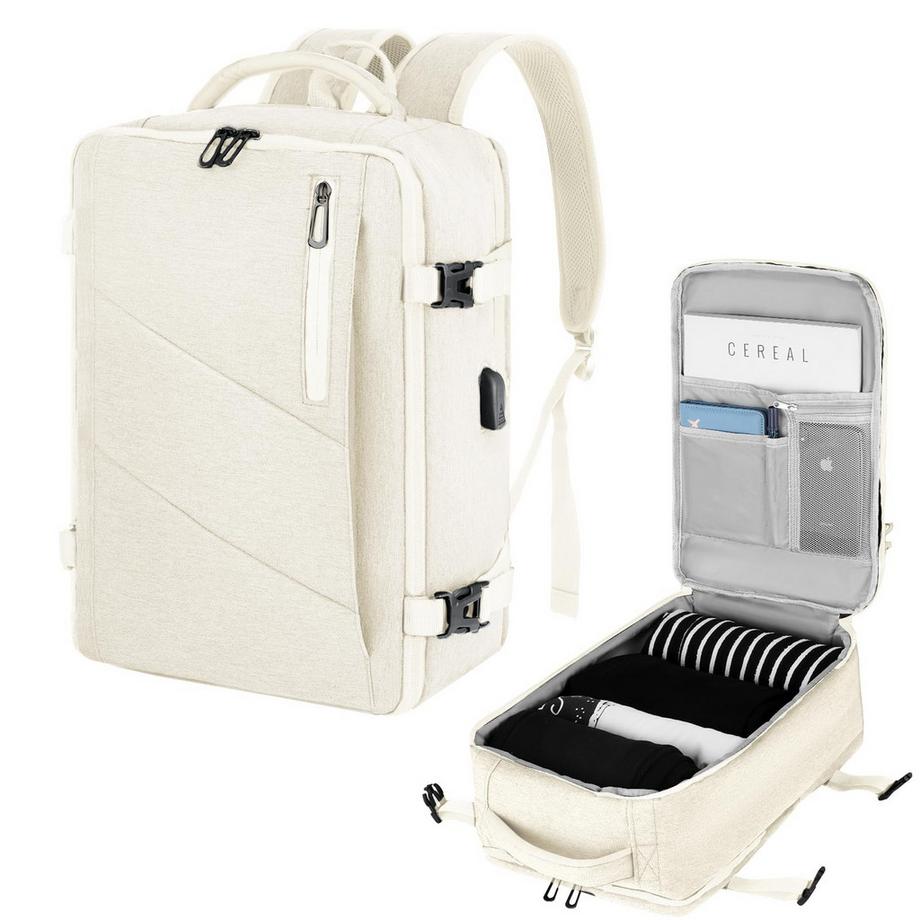 Handgepäck Rucksack Laptop wasserdicht, Reise-Rucksack Handgepäck Flugzeug groß, mit USB-Anschluss
