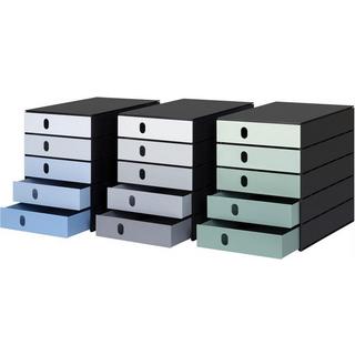 Styro STYRO Systembox stryoval 24x33x32cm 14-8000.95 grün/schwarz 5 Schubladen  