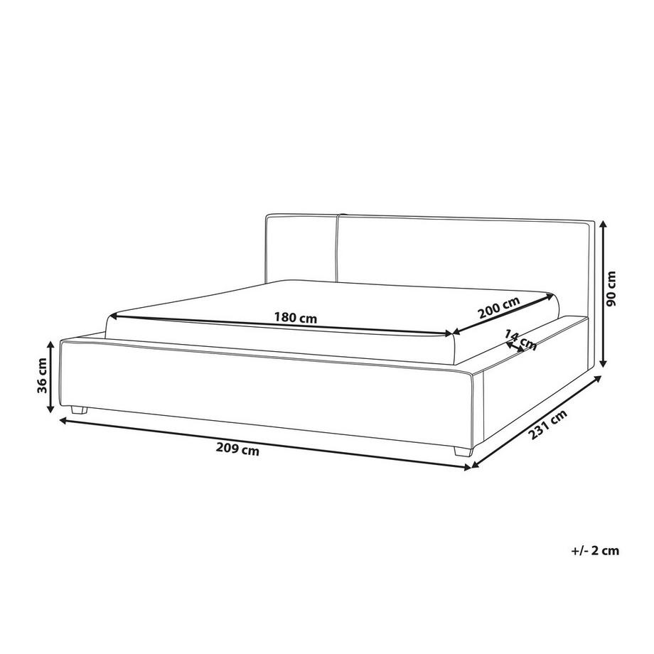 Beliani Lit avec sommier en Bouclé  MIRANDE  