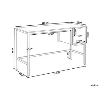 Beliani Table de bureau en MDF Industriel GRANT  