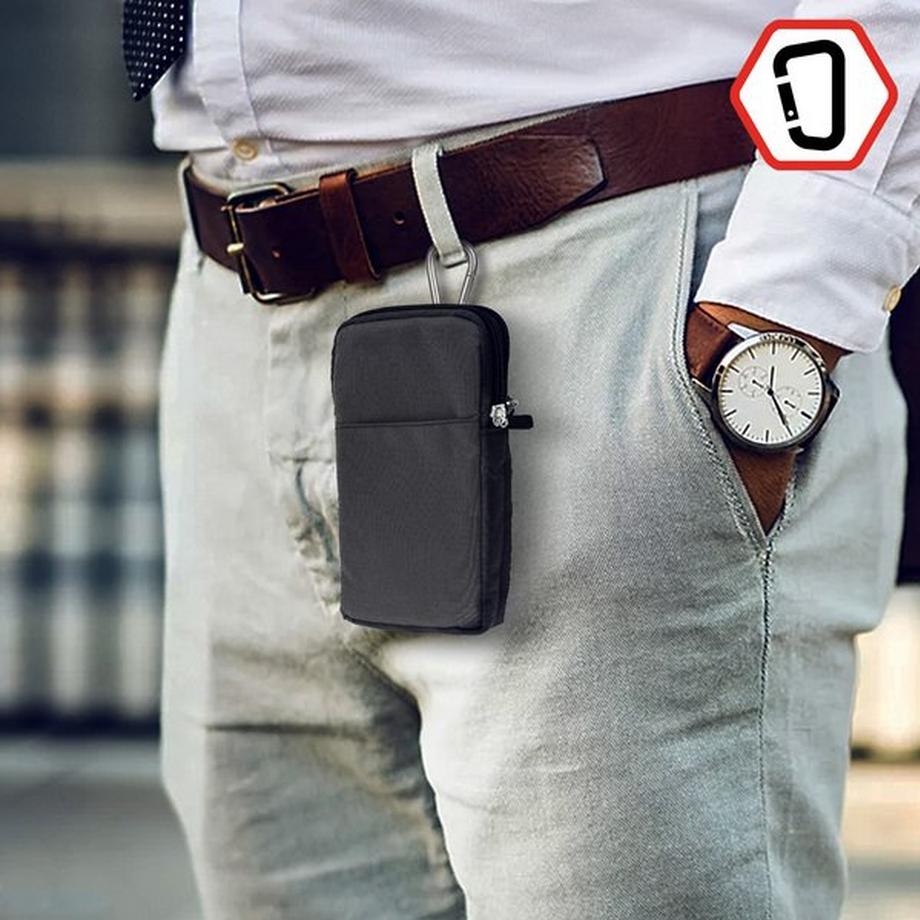 Avizar  Gürteltasche + Karabinerhaken Grau 