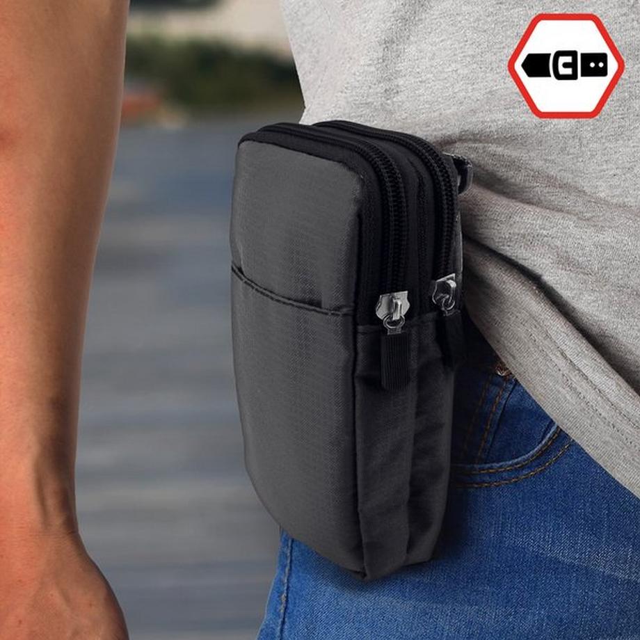 Avizar  Gürteltasche + Karabinerhaken Grau 