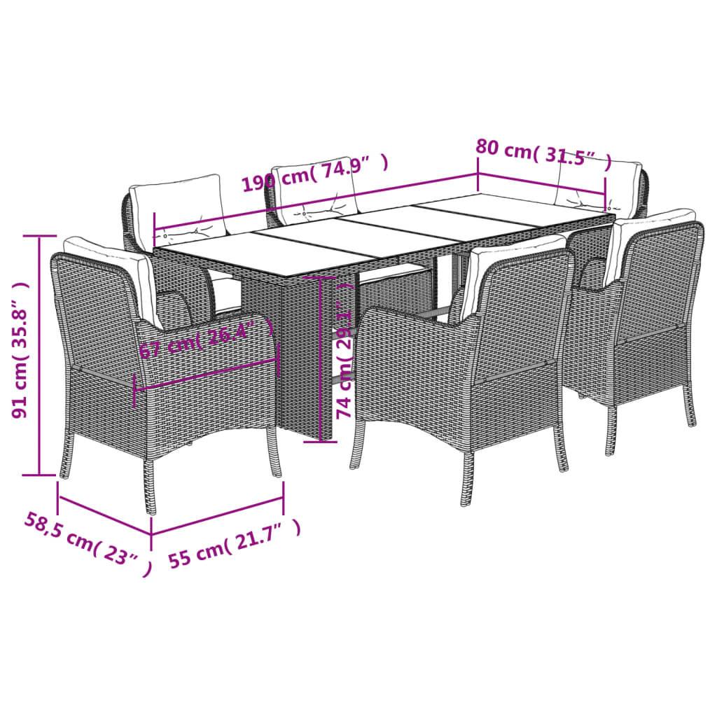 VidaXL Ensemble de salle à manger de jardin rotin synthétique  