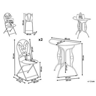 Beliani Ensemble pour bistro en Métal Rétro COGGIA  