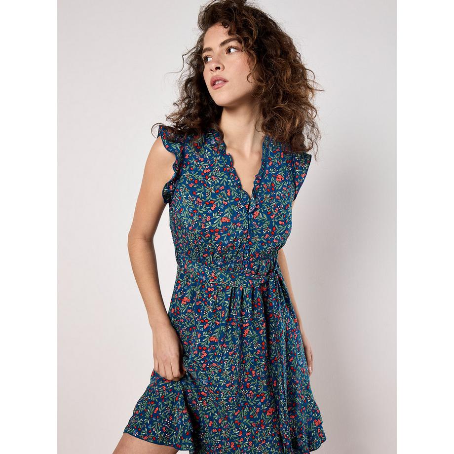 Mini-robe à volants et imprimé floral