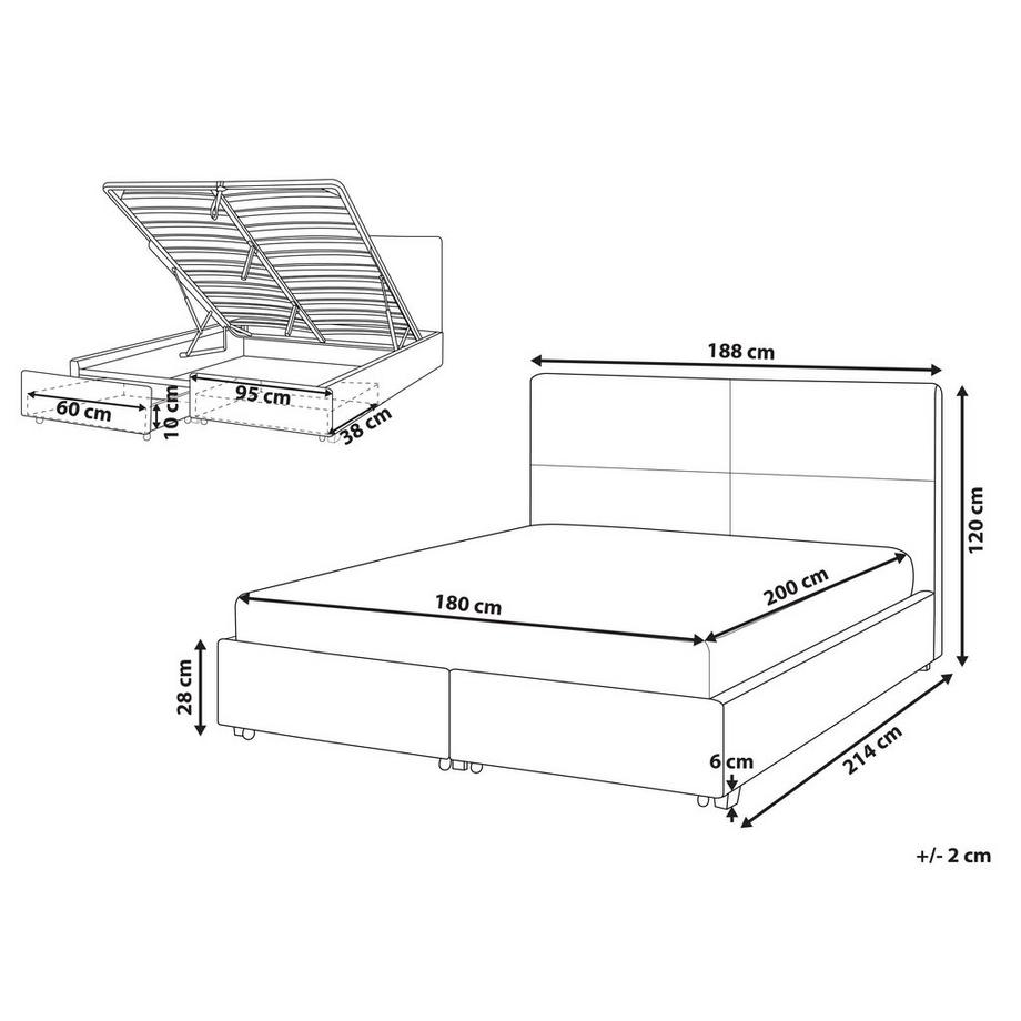 Beliani Letto con rete a doghe en Velluto Glamour VERNOYES  