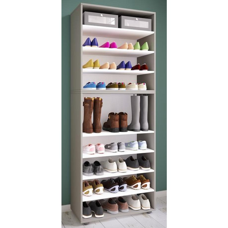 VCM XXL Holz Großer Schuhschrank Schuhregal Groß Stiefel Dielenmöbel Lona 9 Fächer  