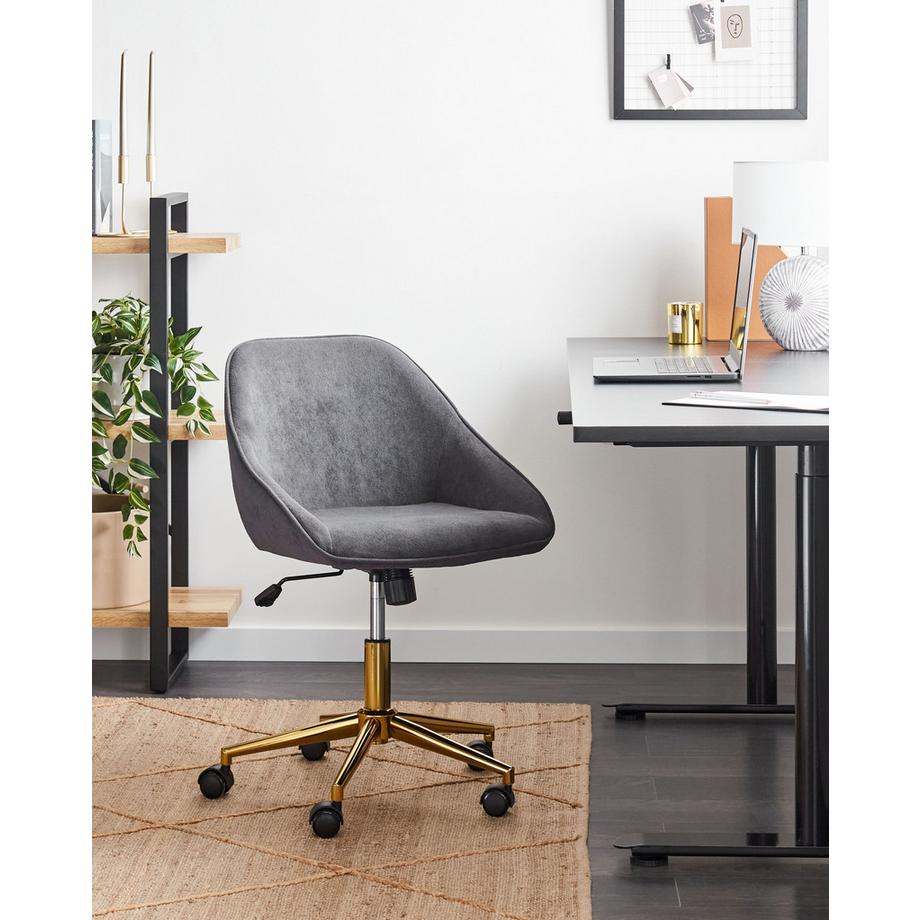 Beliani Schreibtischstuhl aus Samtstoff  BARDSDALE  