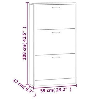 VidaXL Armoire à chaussures bois d'ingénierie  