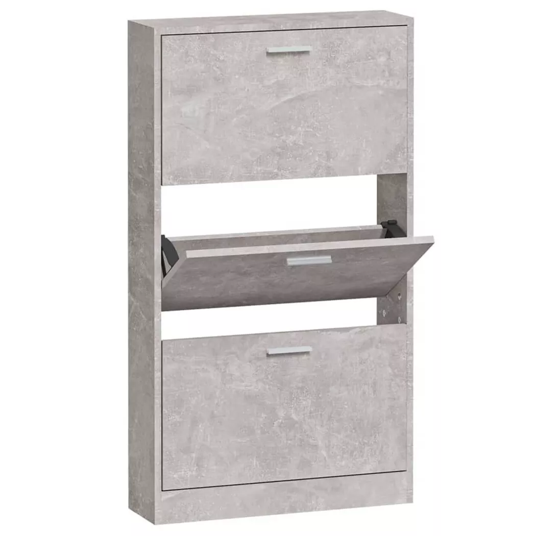 VidaXL - Armoire à chaussures bois d'ingénierie, One Size, Gris