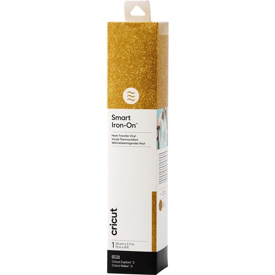 Cricut Aufbügelfolie Smart Glitter 33 x 273 cm, 1 Stück, Gold  