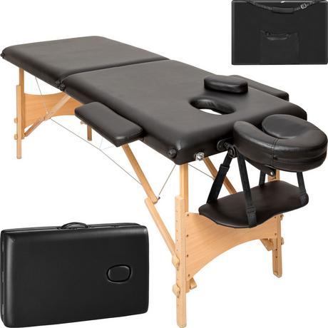 Tectake 2 Zonen Massageliege mit 5cm Polsterung und Holzgestell  