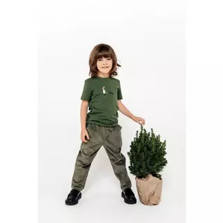 Hebe T-shirt mit Häschen und Weihnachtsbaum  Grün