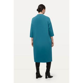 Ulla Popken  Robe en molleton de modal mélangé, à col montant et manches 3/4, poches 