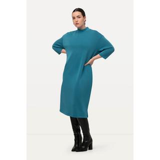 Ulla Popken  Robe en molleton de modal mélangé, à col montant et manches 3/4, poches 