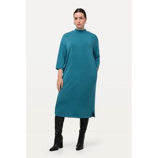 Ulla Popken  Robe en molleton de modal mélangé, à col montant et manches 3/4, poches 