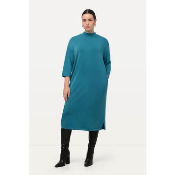 Robe en molleton de modal mélangé, à col montant et manches 3/4, poches