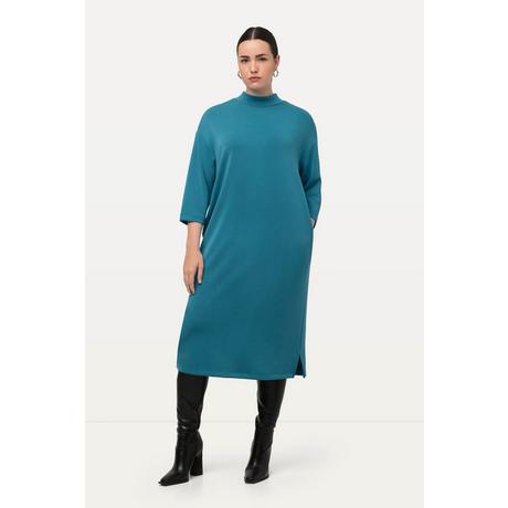 Ulla Popken  Robe en molleton de modal mélangé, à col montant et manches 3/4, poches 