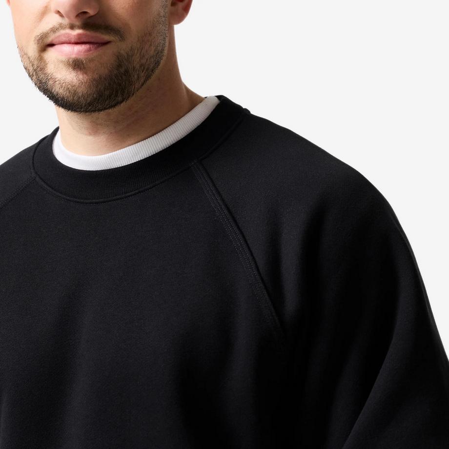 DOMYOS  Sweat de sport en coton ample et chaud homme, noir 