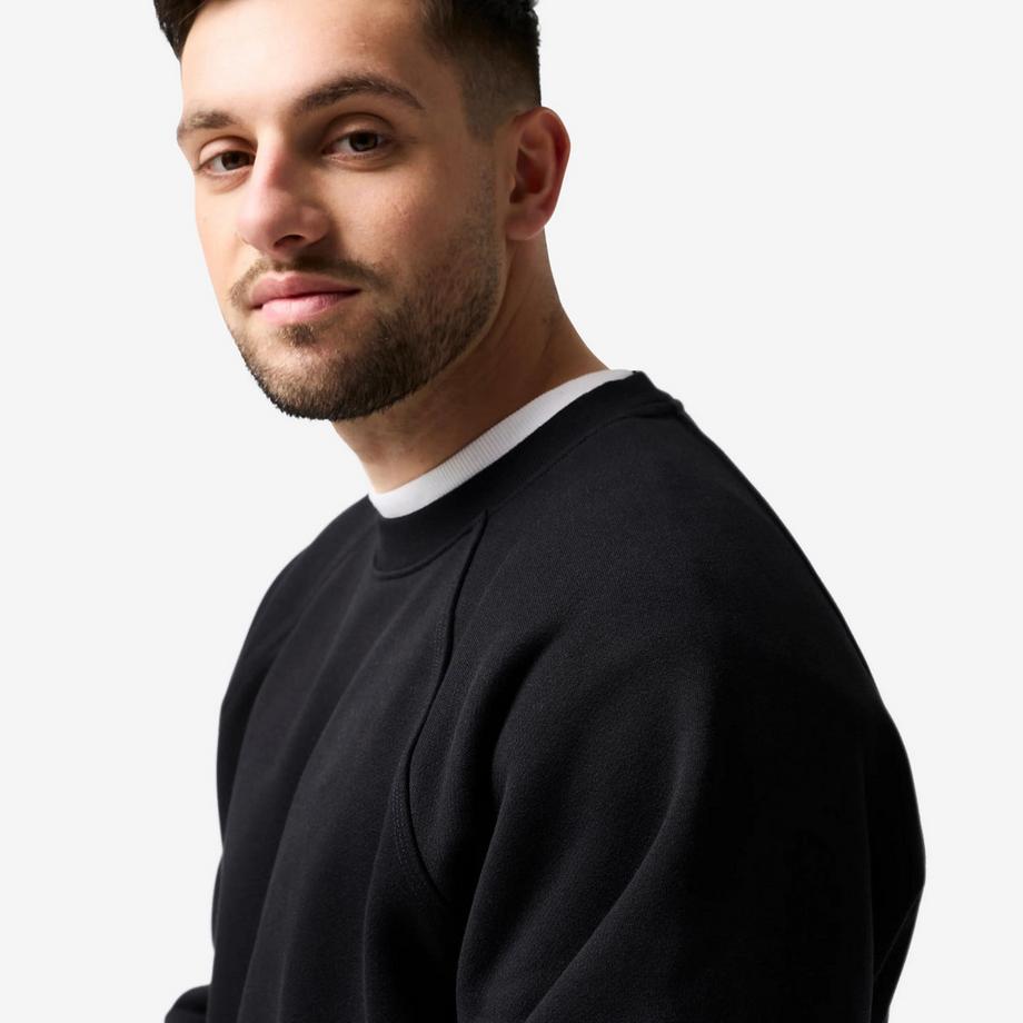 DOMYOS  Sweat de sport en coton ample et chaud homme, noir 