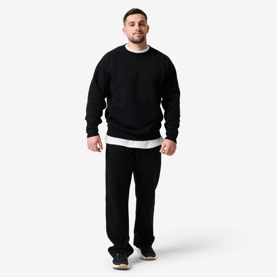 DOMYOS  Sweat de sport en coton ample et chaud homme, noir 