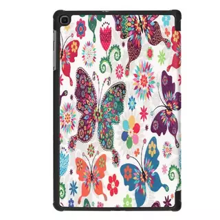 Cover-Discount  Galaxy Tab A 10.1 / 2019 - Étui Smart Tri-fold Papillons Weiss