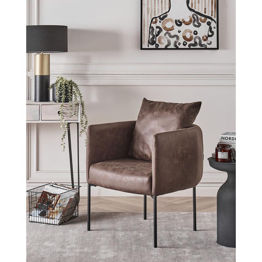 Beliani Fauteuil en Cuir PU Industriel MALMOS  