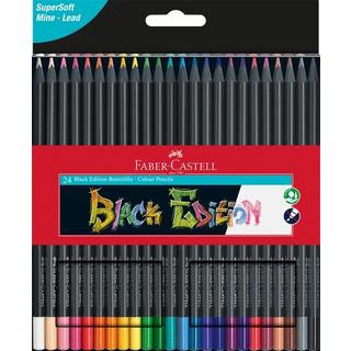 Faber-Castell FABER-CASTELL Farbstifte Black Edition 116424 neon Farben ass. 24 Stück  