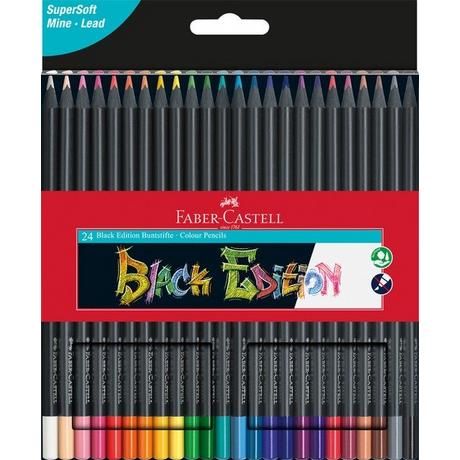Faber-Castell FABER-CASTELL Farbstifte Black Edition 116424 neon Farben ass. 24 Stück  