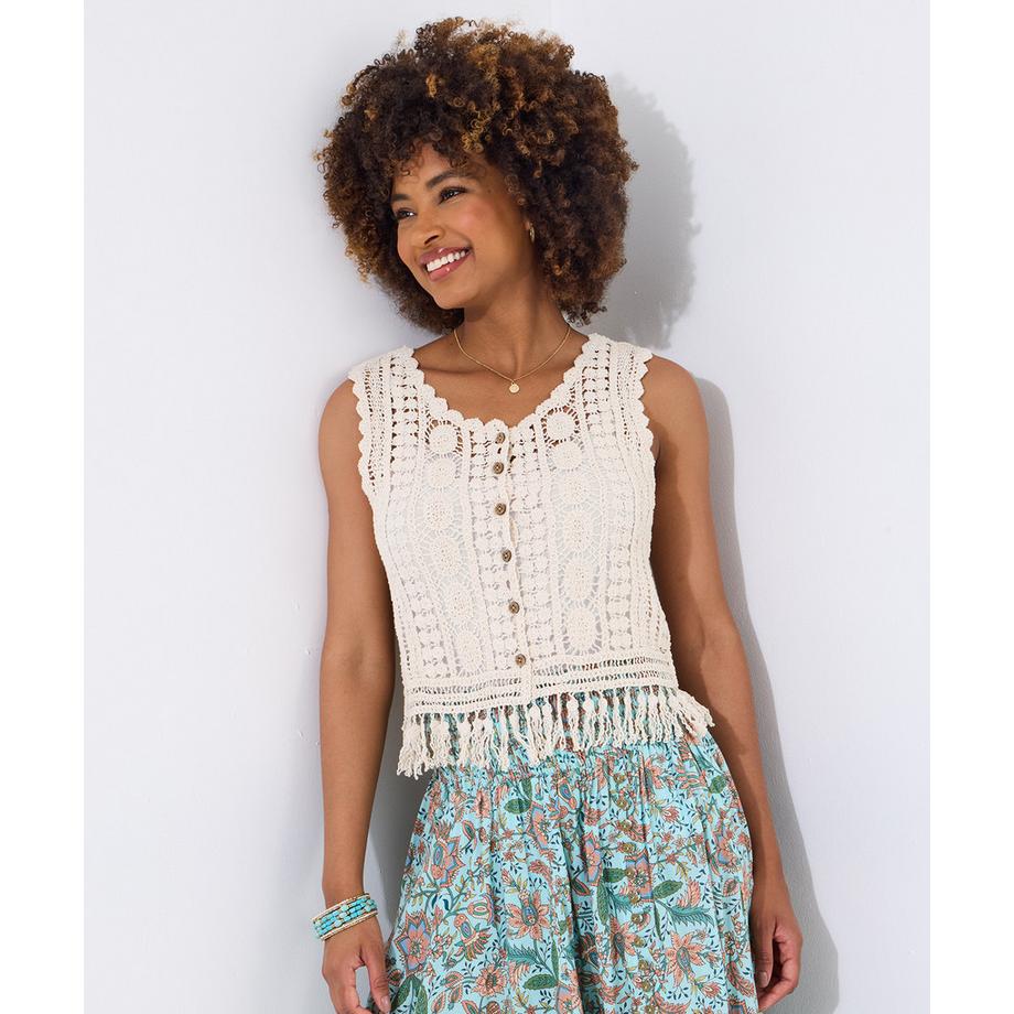 Joe Browns Häkelweste mit Quasten  