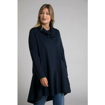 Longsweater, hinten länger, A-Linie, Stehkragen, Langarm