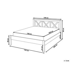 Beliani Bett mit Lattenrost aus Kiefernholz Klassisch TANNAY  