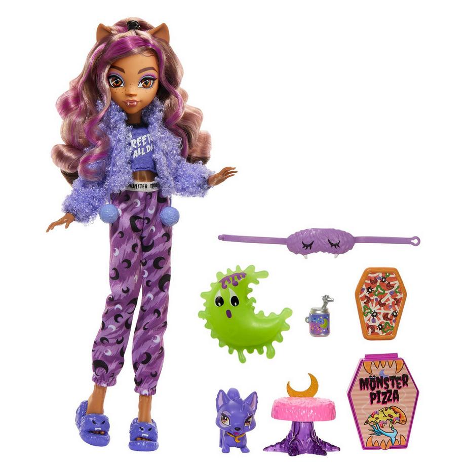 Mattel  Monster High Clawdeen mit Pyjamapartyzubehör 
