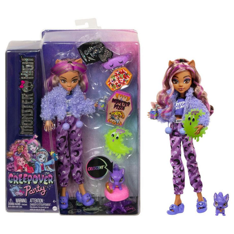 Mattel  Monster High Clawdeen mit Pyjamapartyzubehör 