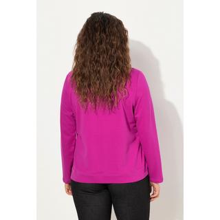 Ulla Popken  Sweatshirt, Stehkragen, Saum-Zipper, Langarm 