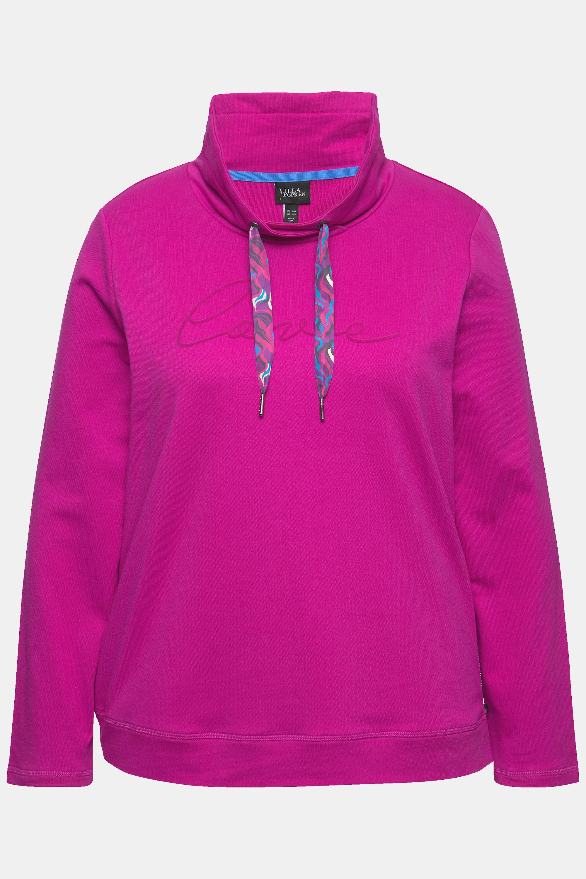 Ulla Popken  Sweatshirt, Stehkragen, Saum-Zipper, Langarm 