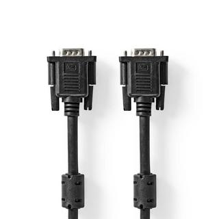 Nedis  Câble VGA | VGA mâle | VGA mâle | Nickelé | Résolution maximale : 1024x768 | 2,00 m | Rond | ABS | Noir | Boîte 