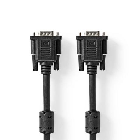 Nedis  Câble VGA | VGA mâle | VGA mâle | Nickelé | Résolution maximale : 1024x768 | 2,00 m | Rond | ABS | Noir | Boîte 