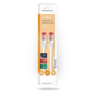 Nedis  Câble réseau CAT6a | S/FTP | RJ45 mâle | RJ45 mâle | 0.25 m | Snagless | Rond | LSZH | Blanc | Boîte 