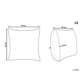 Beliani Set di 2 cuscini en Velluto Glamour ALYSSUM  