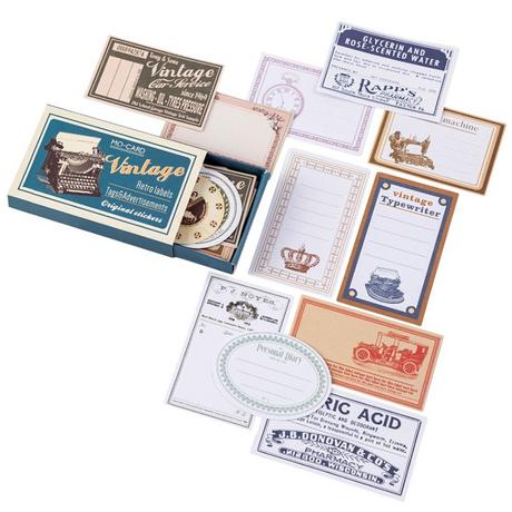 eStore 60 etichette adesive in scatola, vintage - n. 2  