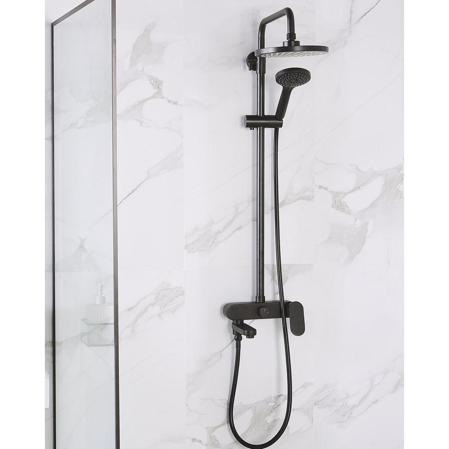 Beliani Duschsystem mit Mischbatterie und Regenbrause aus Messing Modern GURARA  